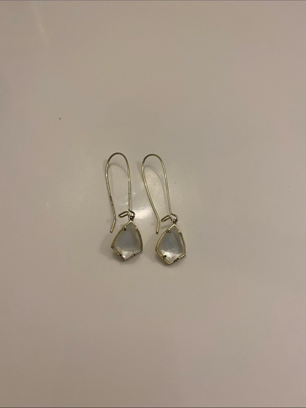 Kendra Scott- Gold Drop Moonstone Teardrop Earrings - Women Jewelry